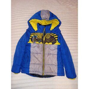 Batman Winter Puffer Jacket Boys Size 5 Hooded Coat